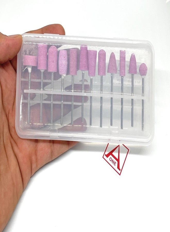 Aone Abrasive Mounted Stone Bur Set of 12 Mandrel 2.3mm for Grinding, Polishing, Carving & Sanding in Metal, Wax, Plastic, Ceramic, Clay, etc for Dental, Jewellery & Model Making, Hobby Crafts DIY - Image 3